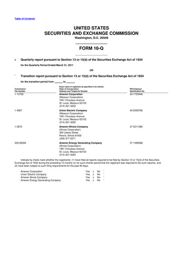Thumbnail Ameren
 10-Q Quarterly Report FY2011 
