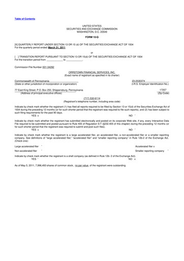 Miniature Orrstown Financial Services 10-Q Rapport trimestriel  