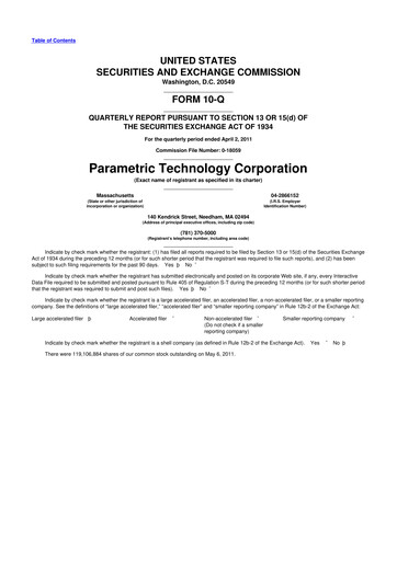 Thumbnail PTC 10-Q Quarterly Report FY2011 