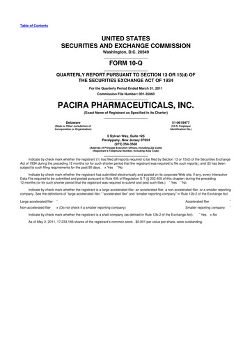 Vorschaubild Pacira Biosciences
 10-Q Quartalsbericht  