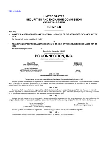 Thumbnail PC Connection
 10-Q Quarterly Report FY 