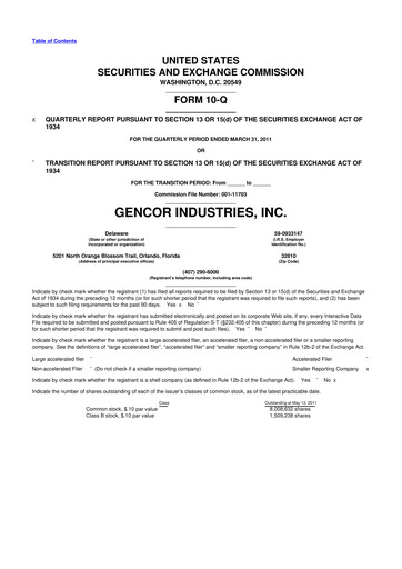 Thumbnail Gencor Industries
 10-Q Quarterly Report FY 
