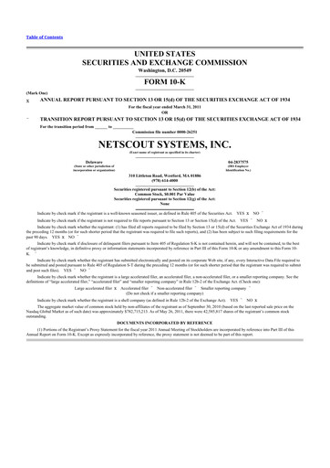 Thumbnail NETSCOUT 10-K Annual Report 