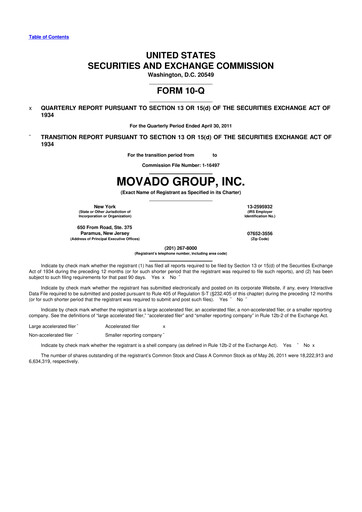 Vorschaubild Movado Group 10-Q Quartalsbericht  