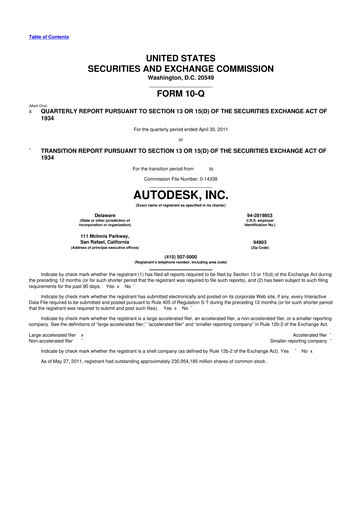 Thumbnail Autodesk 10-Q Quarterly Report FY2012 