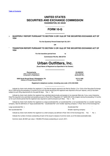 Thumbnail Urban Outfitters
 10-Q Quarterly Report FY2012 