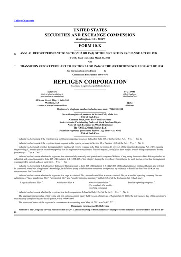 Thumbnail Repligen
 10-K Annual Report 