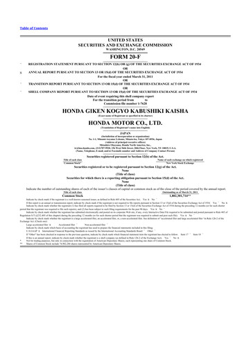 Thumbnail Honda 20-F Annual Report 2011