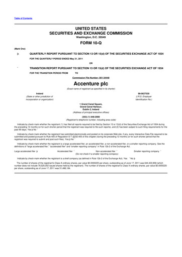 Thumbnail Accenture 10-Q Quarterly Report FY2011 