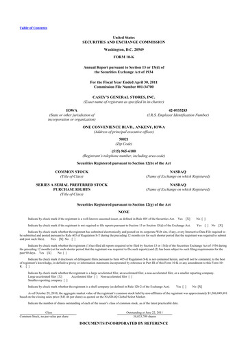 Thumbnail Casey's General Stores
 10-K Annual Report 2011
