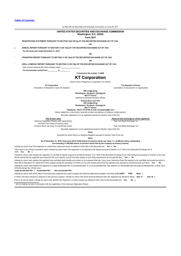 Thumbnail KT Corporation 20-F Annual Report 