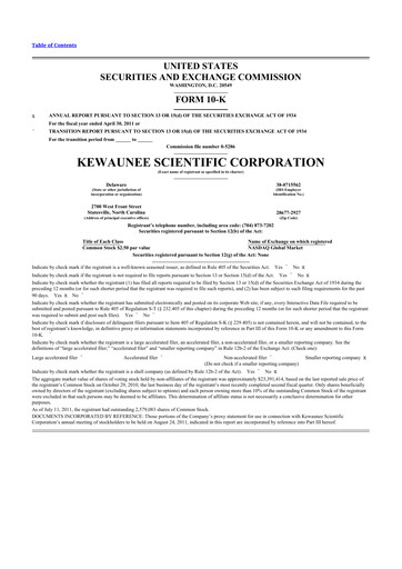 Thumbnail Kewaunee Scientific Corporation 10-K Annual Report 
