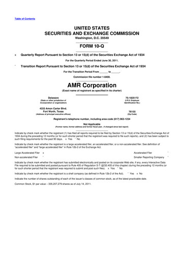 Thumbnail American Airlines 10-Q Quarterly Report FY2011 