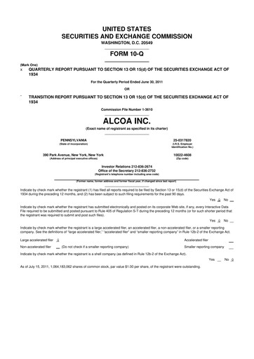 Thumbnail Howmet Aerospace
 10-Q Quarterly Report FY2011 