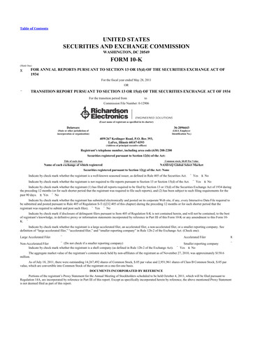 Thumbnail Richardson Electronics 10-K Annual Report 
