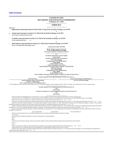 Thumbnail TAL Education Group 20-F Annual Report 