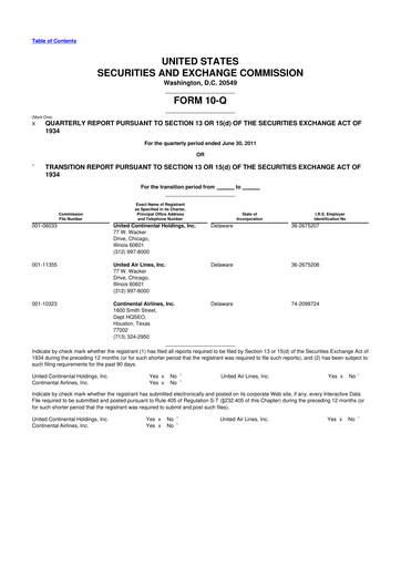 Thumbnail United Airlines Holdings
 10-Q Quarterly Report FY2011 