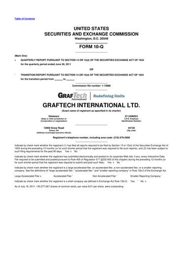 Miniature GrafTech 10-Q Rapport trimestriel 2011 