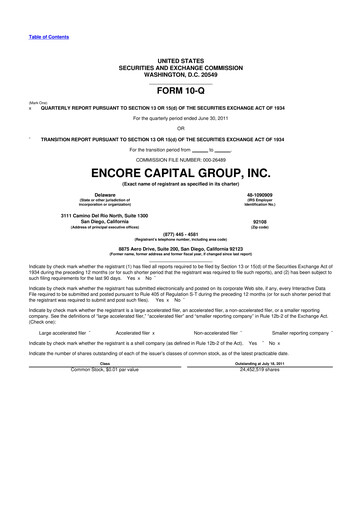Thumbnail Encore Capital Group 10-Q Quarterly Report FY2011 