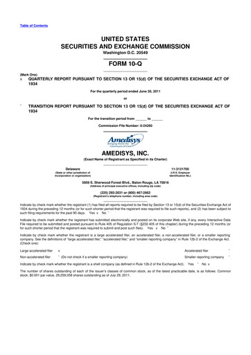 Thumbnail Amedisys 10-Q Quarterly Report FY 