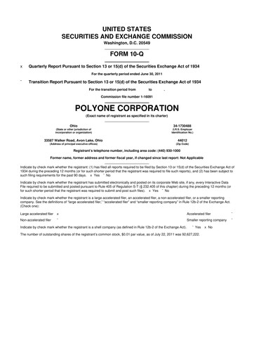 Vorschaubild Avient 10-Q Quartalsbericht 2011 