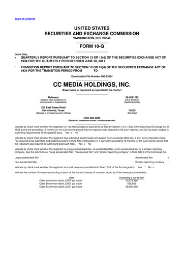 Thumbnail iHeartMedia
 10-Q Quarterly Report FY2011 