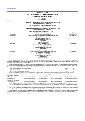 Thumbnail PSEG 10-Q Quarterly Report FY 