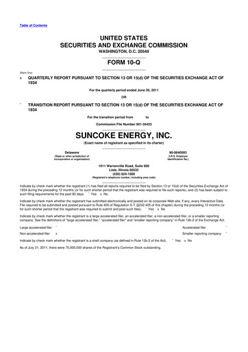 Thumbnail SunCoke Energy
 10-Q Quarterly Report FY2011 