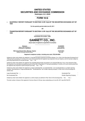 Thumbnail Tegna 10-Q Quarterly Report FY2011 