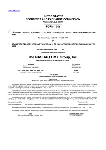Thumbnail Nasdaq 10-Q Quarterly Report FY2011 