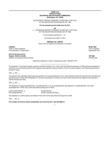 Vorschaubild Imperial Oil
 10-Q Quartalsbericht 2011 