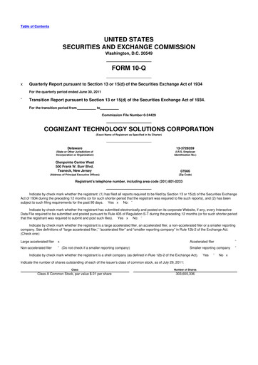 Thumbnail Cognizant Technology Solutions  10-Q Quarterly Report FY2011 