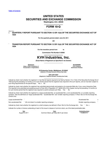 Thumbnail KVH Industries
 10-Q Quarterly Report FY 