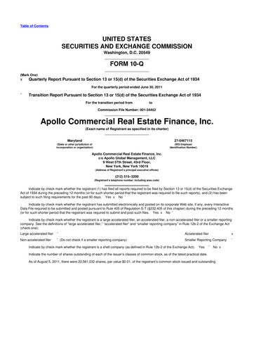 Thumbnail Apollo Commercial Real Estate Finance 10-Q Quarterly Report FY2011 
