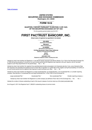 Thumbnail Banc of California 10-Q Quarterly Report FY2011 