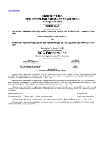 Thumbnail BGC Group
 10-Q Quarterly Report FY2011 