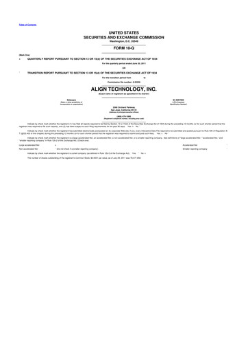 Miniature Align Technology
 10-Q Rapport trimestriel 2011 
