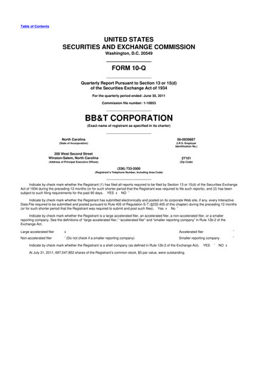 Thumbnail Truist Financial Corporation 10-Q Quarterly Report FY2011 