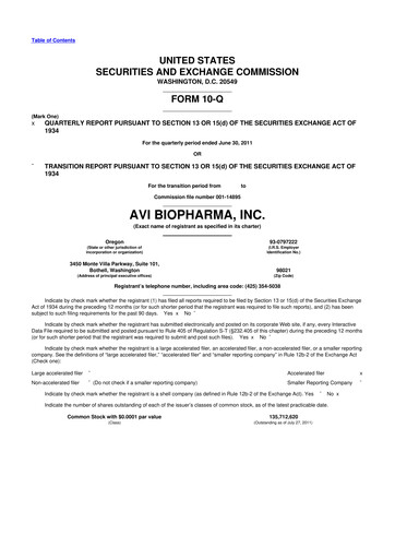 Thumbnail Sarepta Therapeutics
 10-Q Quarterly Report FY2011 