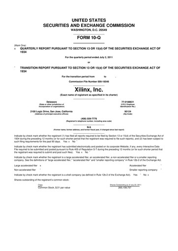 Thumbnail Xilinx 10-Q Quarterly Report FY2012 