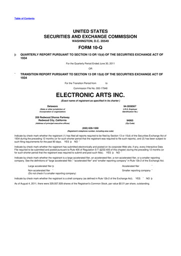 Thumbnail Electronic Arts 10-Q Quarterly Report FY2012 