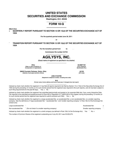 Thumbnail Agilysys 10-Q Quarterly Report FY2012 