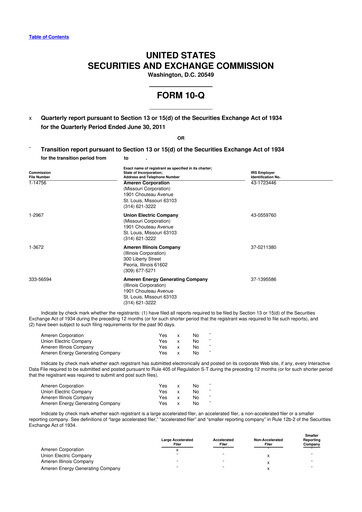 Thumbnail Ameren
 10-Q Quarterly Report FY 