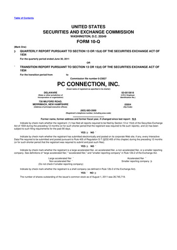 Thumbnail PC Connection
 10-Q Quarterly Report FY2011 