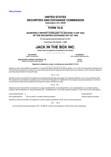 Vorschaubild Jack in the Box
 10-Q Quartalsbericht 2011 