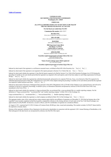 Thumbnail ResMed 10-K Annual Report 2011