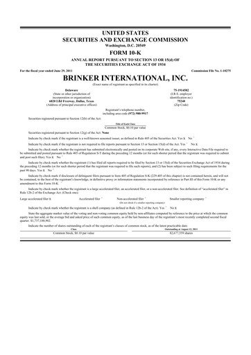 Thumbnail Brinker International
 10-K Annual Report 2011