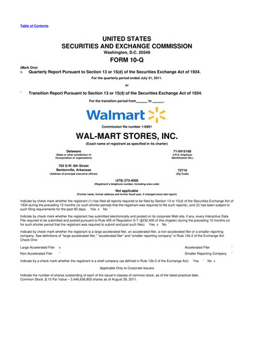 Thumbnail Walmart 10-Q Quarterly Report FY2012 