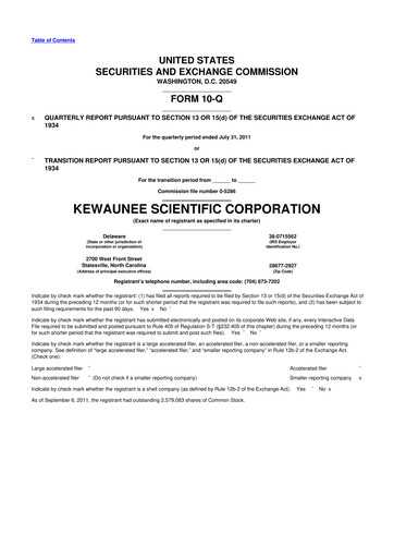 Thumbnail Kewaunee Scientific Corporation 10-Q Quarterly Report FY 