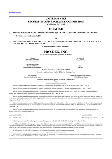 Thumbnail Pro-Dex 10-K Annual Report 